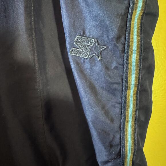 90s STARTER Windbreaker Track Pants Midnight Navy Mesh-Lined Pants Ankle Zippers - Picture 5 of 6
